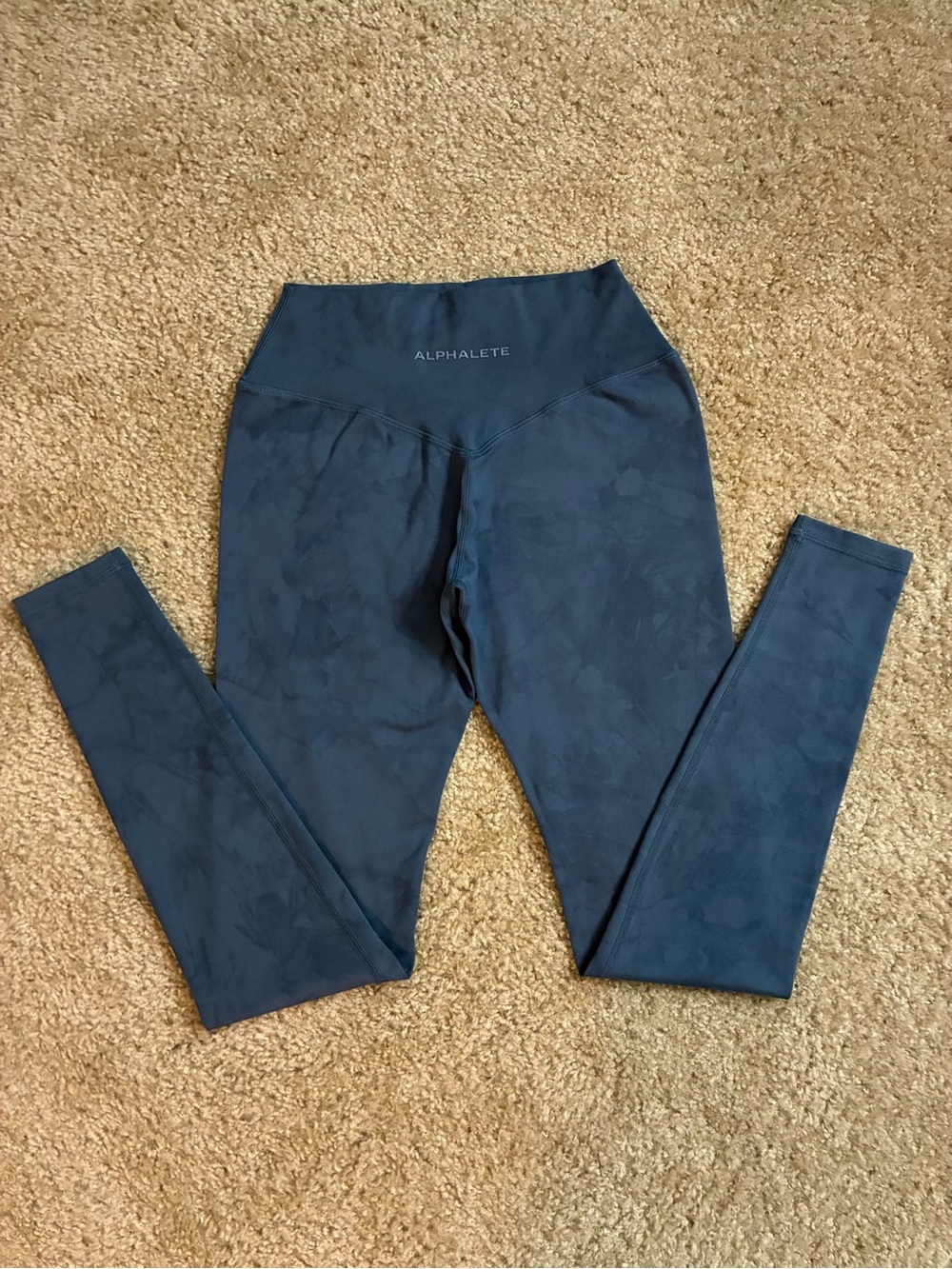 Alphalete Women’s Blue Camo Leggings | High Rise Workout